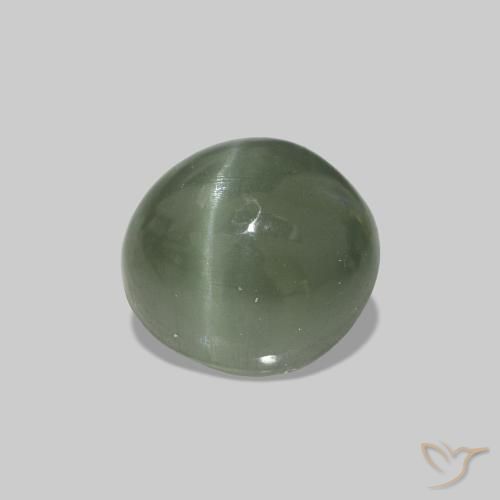 Cat's Eye Alexandrite أخضر متوسط طبيعي، بيضوي، 0.59 قيراط، غير شفاف