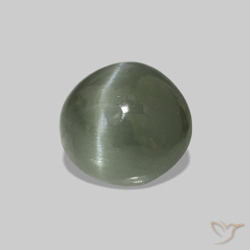 Cat's Eye Alexandrite أخضر متوسط طبيعي، بيضوي، 0.54 قيراط، غير شفاف