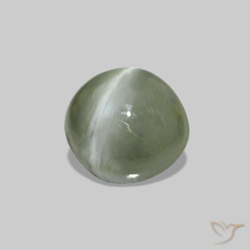 Cat's Eye Alexandrite أخضر متوسط طبيعي، بيضوي، 0.60 قيراط، غير شفاف