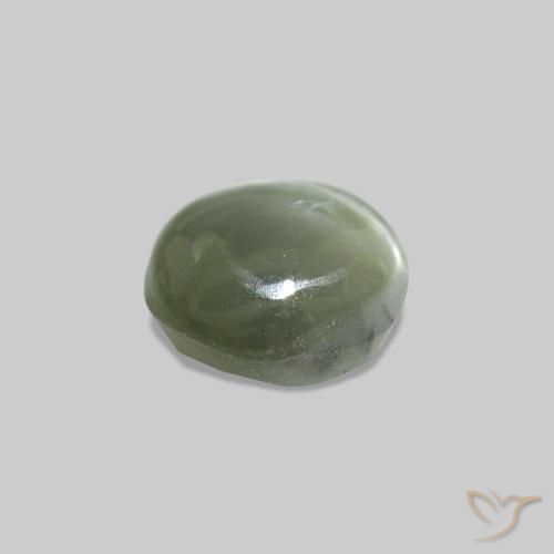 Cat's Eye Alexandrite أخضر متوسط طبيعي، بيضوي، 0.60 قيراط، غير شفاف