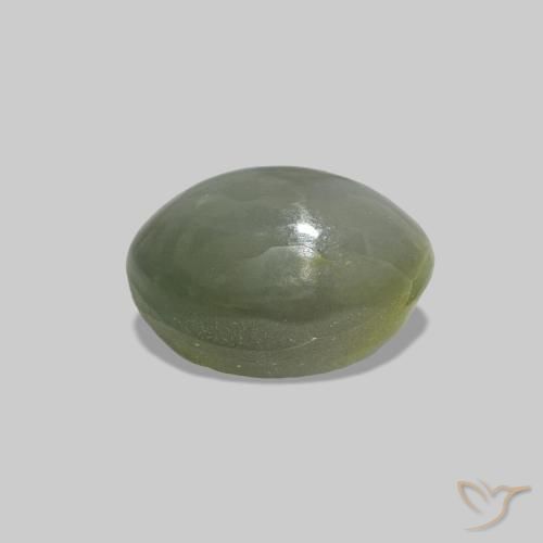 Cat's Eye Alexandrite أخضر رمادى طبيعي، بيضوي، 0.93 قيراط، غير شفاف