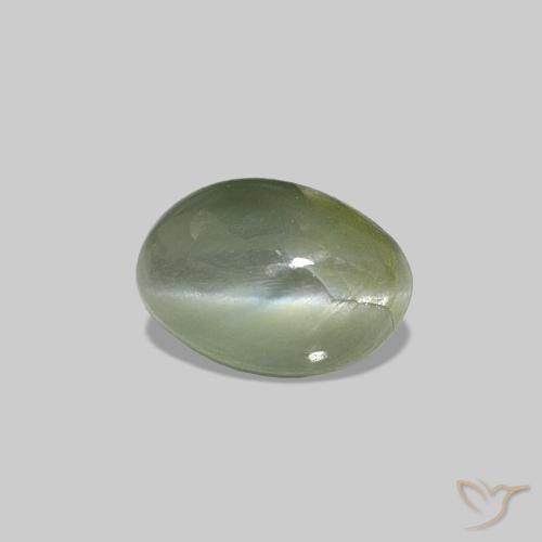 Cat's Eye Alexandrite أخضر متوسط طبيعي، بيضوي، 0.62 قيراط، غير شفاف