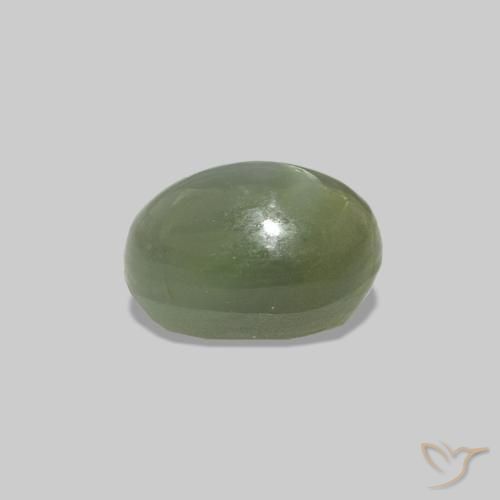 Cat's Eye Alexandrite أخضر متوسط طبيعي، بيضوي، 0.62 قيراط، غير شفاف