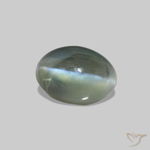 Cat's Eye Alexandrite أخضر طبيعي، بيضوي، 0.74 قيراط، غير شفاف