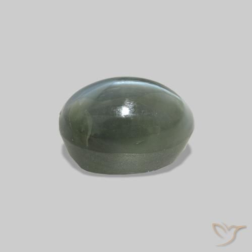 Cat's Eye Alexandrite أخضر طبيعي، بيضوي، 0.74 قيراط، غير شفاف