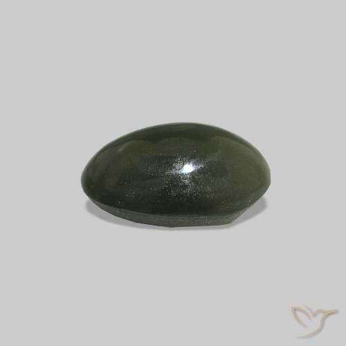 Cat's Eye Alexandrite أخضر متوسط طبيعي، بيضوي، 0.61 قيراط، غير شفاف