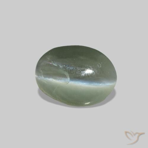 Cat's Eye Alexandrite أخضر متوسط طبيعي، بيضوي، 0.68 قيراط، غير شفاف
