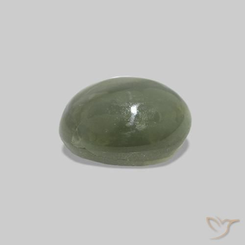 Cat's Eye Alexandrite أخضر رمادى طبيعي، بيضوي، 0.70 قيراط، غير شفاف