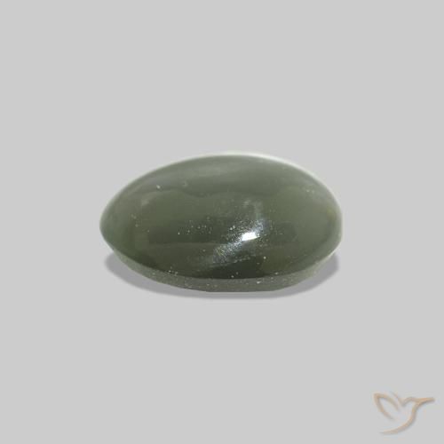 Cat's Eye Alexandrite أخضر رمادى طبيعي، بيضوي، 0.49 قيراط، غير شفاف