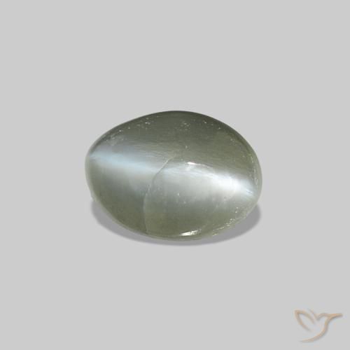 Cat's Eye Alexandrite أخضر متوسط طبيعي، بيضوي، 0.40 قيراط، غير شفاف