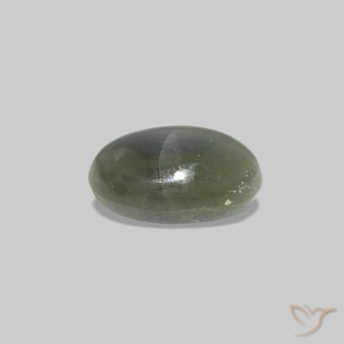 Cat's Eye Alexandrite أخضر متوسط طبيعي، بيضوي، 0.40 قيراط، غير شفاف