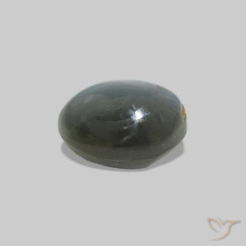 Cat's Eye Alexandrite رمادى مخضر-باهت طبيعي، بيضوي، 0.64 قيراط، غير شفاف
