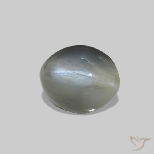 Cat's Eye Alexandrite رمادى متوسط طبيعي، بيضوي، 0.72 قيراط، غير شفاف