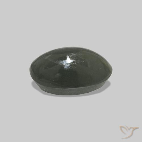 Cat's Eye Alexandrite أخضر الغابة باهت طبيعي، بيضوي، 0.76 قيراط، غير شفاف