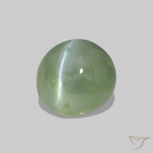 Cat's Eye Alexandrite أخضر متوسط طبيعي، بيضوي، 1.79 قيراط، غير شفاف