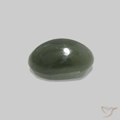Cat's Eye Alexandrite أخضر رمادى طبيعي، بيضوي، 0.73 قيراط، غير شفاف