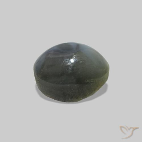 Cat's Eye Alexandrite رمادى مخضر-باهت طبيعي، بيضوي، 1.00 قيراط، غير شفاف