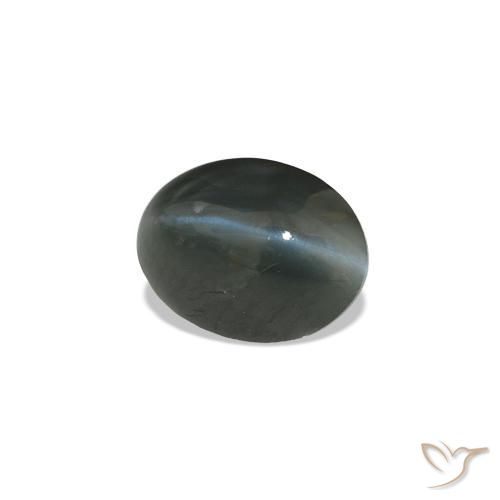 Cat's Eye Alexandrite رمادى فولاذى طبيعي، بيضوي، 0.96 قيراط، غير شفاف