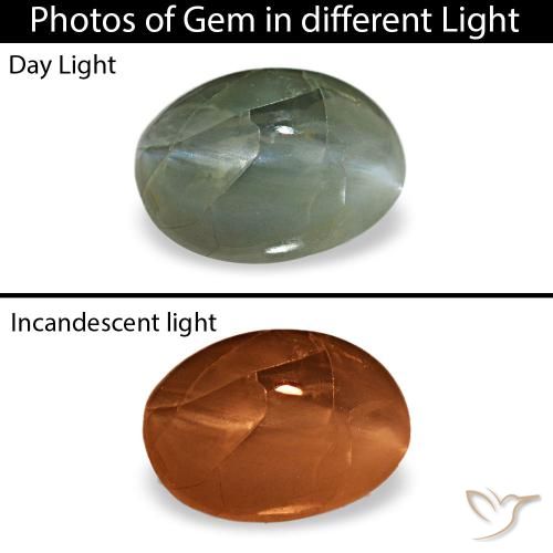 0.44ct أخضر Cat's Eye Alexandrite, بيضاوي, غير شفاف