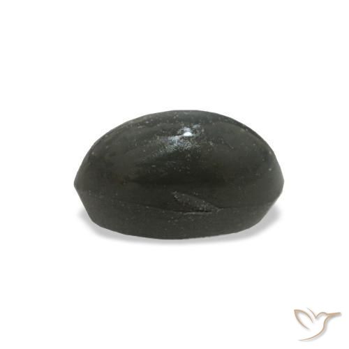 Cat's Eye Alexandrite طبيعي بلون رمادى فولاذى، وزن ‎0.45‎ قيراط، شكل بيضاوى، مقاس ‎5.1x2.8‎ مم
