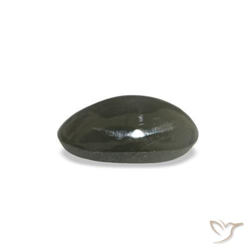Cat's Eye Alexandrite طبيعي بلون رمادى متوسط، وزن ‎0.35‎ قيراط، شكل بيضاوى، مقاس ‎5.2x3.5‎ مم