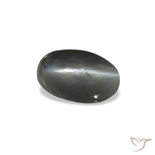 Cat's Eye Alexandrite طبيعي بلون رمادى داكن، وزن ‎0.43‎ قيراط، شكل بيضاوى، مقاس ‎5.3x3.3‎ مم