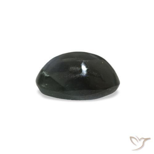 Cat's Eye Alexandrite طبيعي بلون رمادى داكن، وزن ‎0.43‎ قيراط، شكل بيضاوى، مقاس ‎5.3x3.3‎ مم