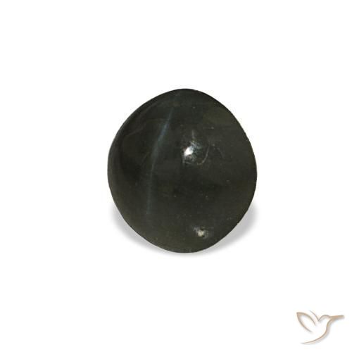 Cat's Eye Alexandrite طبيعي بلون رمادى مخضر، وزن ‎0.66‎ قيراط، شكل دائري، مقاس ‎4.86‎ مم