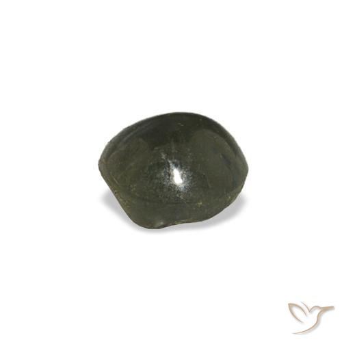 Cat's Eye Alexandrite طبيعي بلون رمادى مخضر، وزن ‎0.66‎ قيراط، شكل دائري، مقاس ‎4.86‎ مم