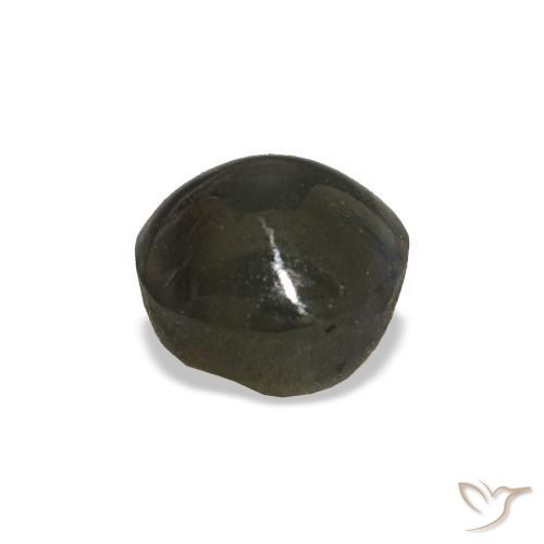 Cat's Eye Alexandrite طبيعي بلون رمادى داكن، وزن ‎1.92‎ قيراط، شكل دائري، مقاس ‎6.49‎ مم