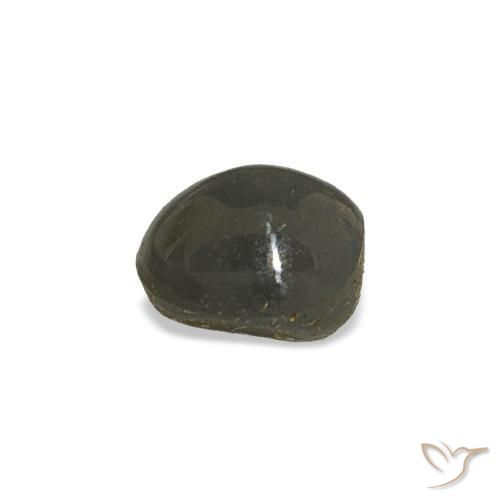 Cat's Eye Alexandrite طبيعي بلون رمادى داكن، وزن ‎0.80‎ قيراط، شكل بيضاوى، مقاس ‎4.9x4.7‎ مم