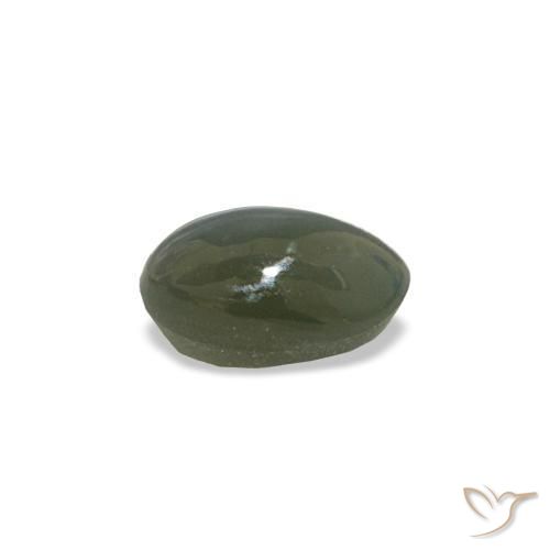 Cat's Eye Alexandrite طبيعي بلون رمادى متوسط، وزن ‎0.50‎ قيراط، شكل بيضاوى، مقاس ‎5.3x3.5‎ مم