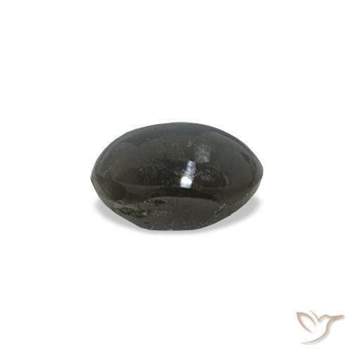 Cat's Eye Alexandrite طبيعي بلون رمادى متوسط، وزن ‎0.50‎ قيراط، شكل بيضاوى، مقاس ‎5.2x3.5‎ مم