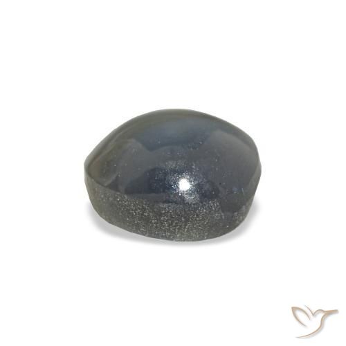 Cat's Eye Alexandrite طبيعي بلون رمادى متوسط، وزن ‎0.88‎ قيراط، شكل بيضاوى، مقاس ‎5.5x5.4‎ مم