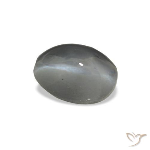 Cat's Eye Alexandrite طبيعي بلون رمادى متوسط، وزن ‎1.03‎ قيراط، شكل بيضاوى، مقاس ‎6.3x4.3‎ مم