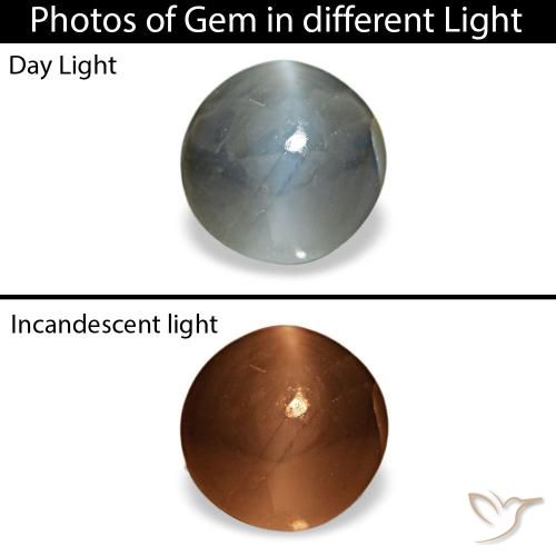 0.93ct رمادي Cat's Eye Alexandrite, مستدير, غير شفاف