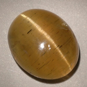 أباتيت عين القط أخضر أصفر طبيعي، شفاف، 5.96 قيراط، شفاف / نصف شفاف