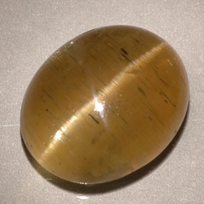 أباتيت عين القط أخضر أصفر طبيعي، شفاف، 5.96 قيراط، شفاف / نصف شفاف