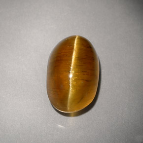 Cat's Eye Apatite طبيعي بلون عسلي، وزن ‎4.93‎ قيراط، شكل شفاف، مقاس ‎10.8x7.2‎ مم