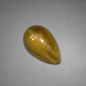 Cat's Eye Apatite طبيعي بلون ذهبي مخضر، وزن ‎4.09‎ قيراط، شكل شفاف، مقاس ‎12.2x7.7‎ مم