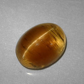 Cat's Eye Apatite طبيعي بلون عسلي، وزن ‎3.32‎ قيراط، شكل بيضاوى، مقاس ‎9.3x7.2‎ مم