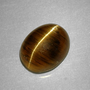 Cat's Eye Apatite طبيعي بلون عسلي، وزن ‎2.64‎ قيراط، شكل بيضاوى، مقاس ‎8.8x7‎ مم