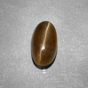 Cat's Eye Apatite طبيعي بلون عسلي، وزن ‎3.58‎ قيراط، شكل بيضاوى، مقاس ‎10.7x6.2‎ مم