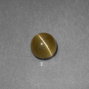 Cat's Eye Apatite طبيعي بلون ذهبي مخضر، وزن ‎1.12‎ قيراط، شكل شفاف، مقاس ‎5.72‎ مم