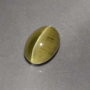 أباتيت عين القط أخضر ذهبى طبيعي، شفاف، 1.47 قيراط، شفاف / نصف شفاف