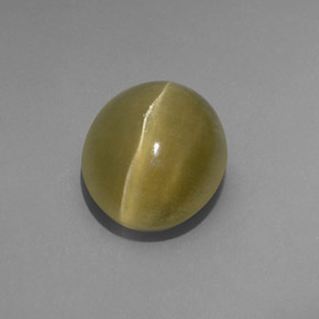 Cat's Eye Apatite طبيعي بلون أخضر، وزن ‎4.80‎ قيراط، شكل شفاف، مقاس ‎10.6x8.9‎ مم