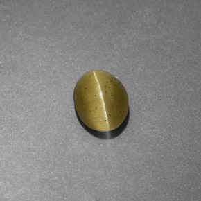 أباتيت عين القط أخضر ذهبى طبيعي، شفاف، 1.11 قيراط، شفاف / نصف شفاف