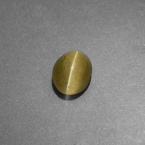 أباتيت عين القط أخضر ذهبى طبيعي، شفاف، 1.11 قيراط، شفاف / نصف شفاف