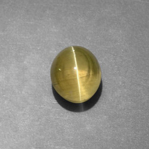 أباتيت عين القط أخضر ذهبى طبيعي، شفاف، 1.82 قيراط، شفاف / نصف شفاف