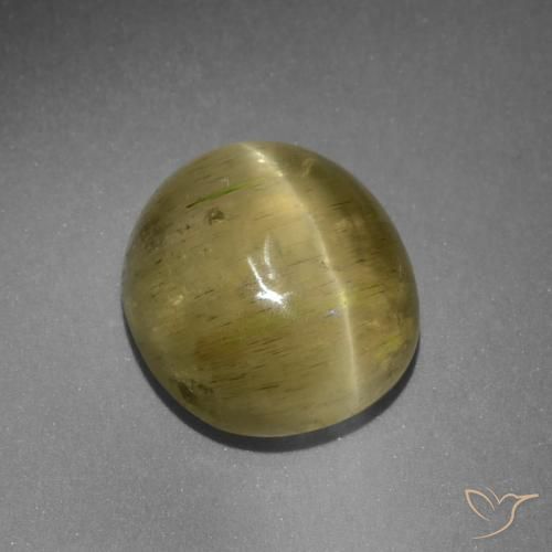 9.42ct طبيعي أصفر محايد أباتيت عين القط, بيضوي, نصف شفاف